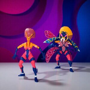 Marvel Spider-Man Spider Force Wasp 5.5" Action Figure Retro Toy Pink & Blue Det